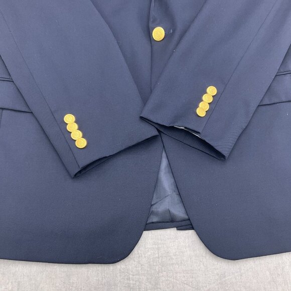 Chaps Blazer Men 42 Blue Gold Logo Buttons Classic Sport Jacket Executive VTG - Picture 3 of 12